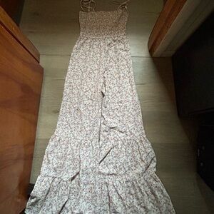 Pink Lily Floral Patterned Jumpsuit